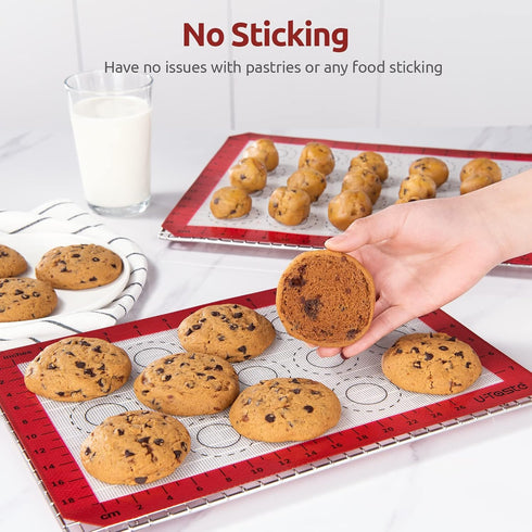 U-Taste 446ºF Heat Resistant Macaron Silicone Baking Mat, Non Stick Reusable Cookies Pastry Sheet Liner with Edge Enhancement Circle Measurement f...